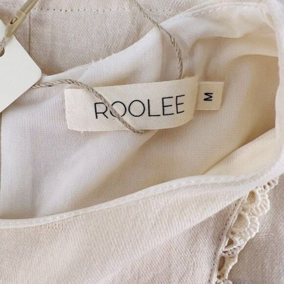 ROOLEE Women's Dress size Medium Embroidered Sunflowers Short Sleeves NWT boho - Picture 4 of 5